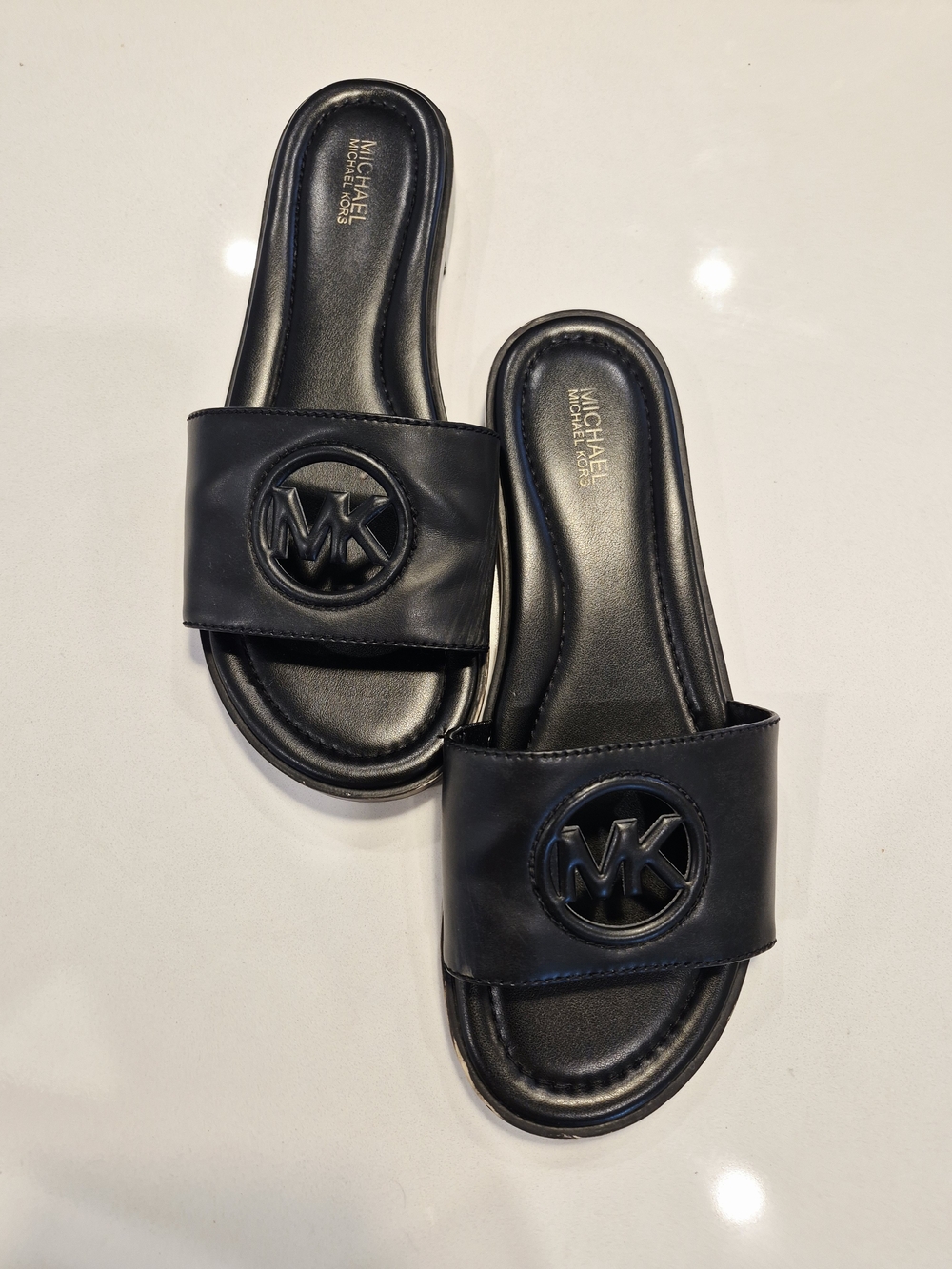Michael Kors Men’s Black MK Logo Slide Sandals Size 8